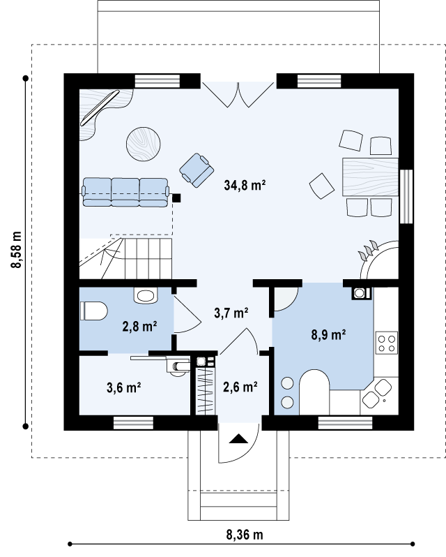 Z1, A spacious and functional gabled house, easy and inexpensive to ...