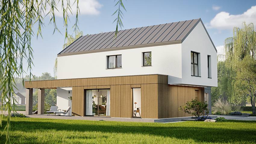 Nowość! Z503 – Nowoczesna stodoła z tarasem nad garażem