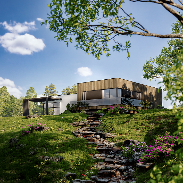 Poznaj Zx190 – Nowoczesny dom z garażem podziemnym, pasuje na skarpę