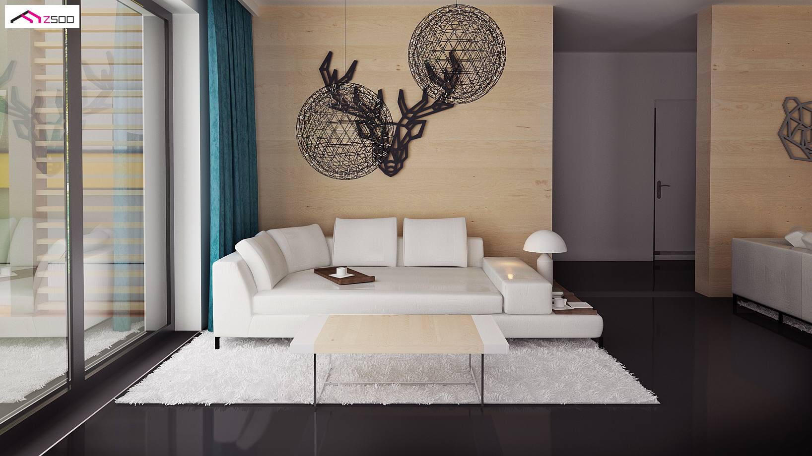 Projekt domu Zx151 Nowoczesny dom z półpiętrem, dużymi przeszkleniami i ...