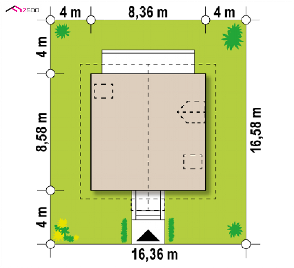 Z1 to wyjątkowy dom z kategorii projekty domów do 100 m2 Gotowy projekt domu Z1 - Przestronny i funkcjonalny dom z dwuspadowym dachem, łatwy i tani w budowie.
