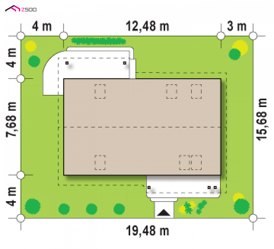 Z111 to wyjątkowy dom z kategorii projekty domów z większą liczbą pokoi Gotowy projekt domu Z111 - Projekt domu z poddaszem, gabinetem na parterze oraz dużym pom. gosp.