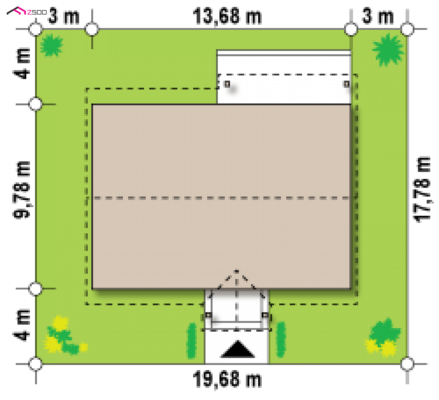Z91 D to wyjątkowy dom z kategorii projekty domów drewnianych Gotowy projekt domu - Mały dom parterowy z dachem dwuspadowym, 3 sypialniami i dużą kuchnią.