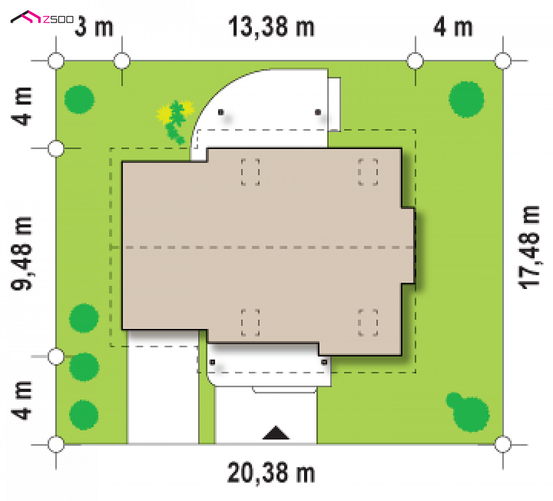 Z114 to wyjątkowy dom z kategorii projekty domów z garażem jednostanowiskowym Gotowy projekt domu Z114 - Przytulny i komfortowy projekt domu z poddaszem, garażem i wykuszem.