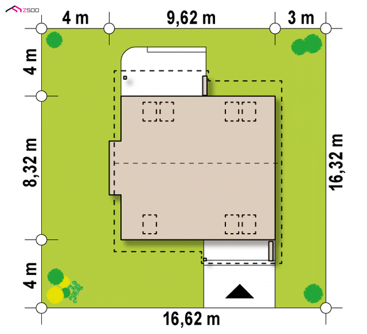 Z102 D to wyjątkowy dom z kategorii projekty domów na wąską działkę Gotowy projekt domu - Funkcjonalny i tani w budowie dom z poddaszem, także na małą działkę.
