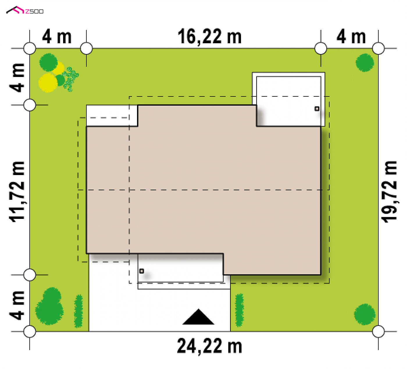 Z131 D to wyjątkowy dom z kategorii projekty domów z opcjonalnym poddaszem Gotowy projekt domu - Wygodny parterowy dom z garażem oraz opcją adaptacji poddasza na użytkowe.