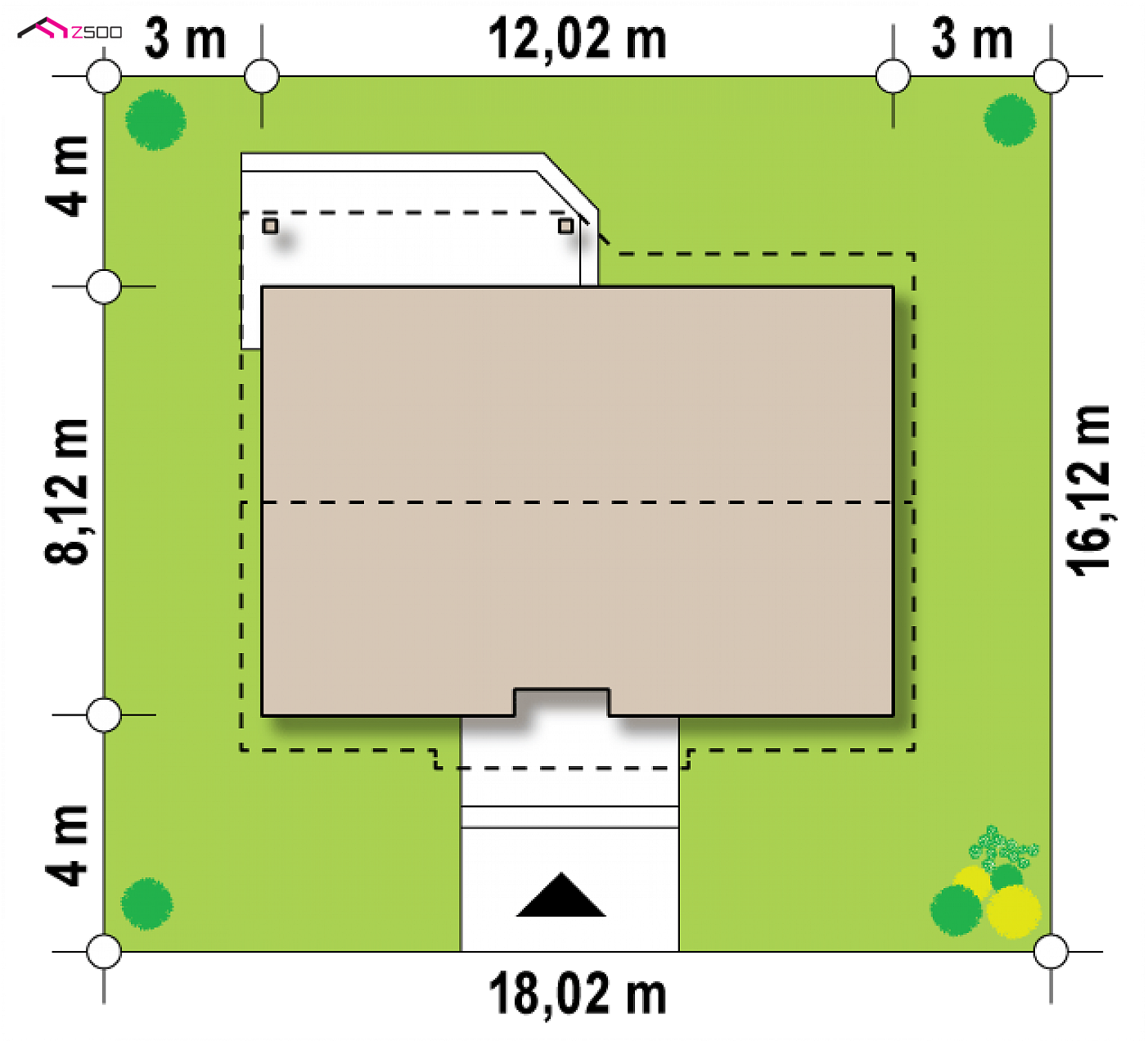 Z7 D 35 to wyjątkowy dom z kategorii projekty domów do 90 m2 Gotowy projekt domu - Wersja projektu Z7 w technologii szkieletowej z kątem nachylenia dachu 35 stopni