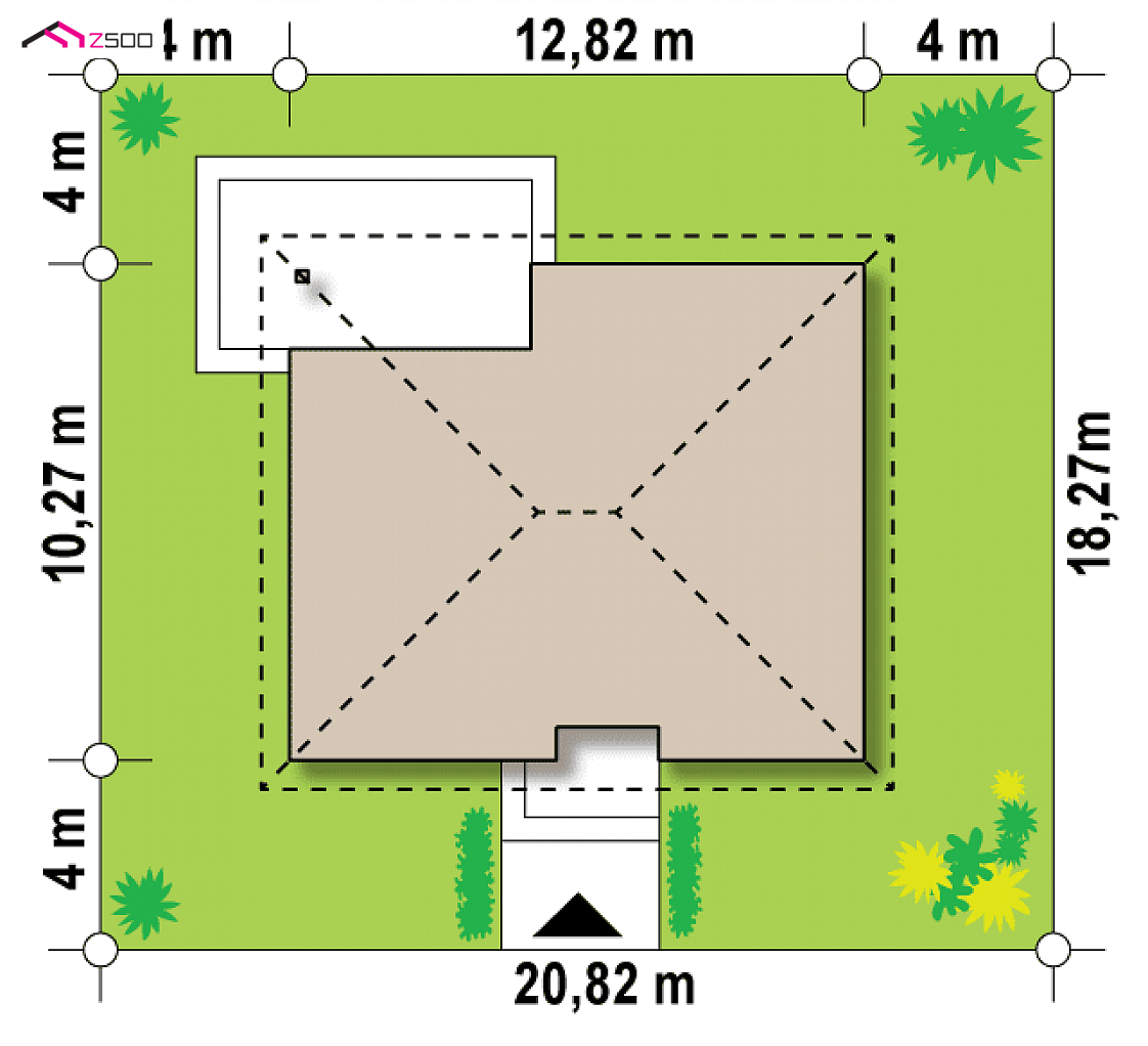 Z273 D a to wyjątkowy dom z kategorii projekty domów do 100 m2 Gotowy projekt domu Z273 D a - Powiększona wersja projektu z273 z kotłownią na ekogroszek.