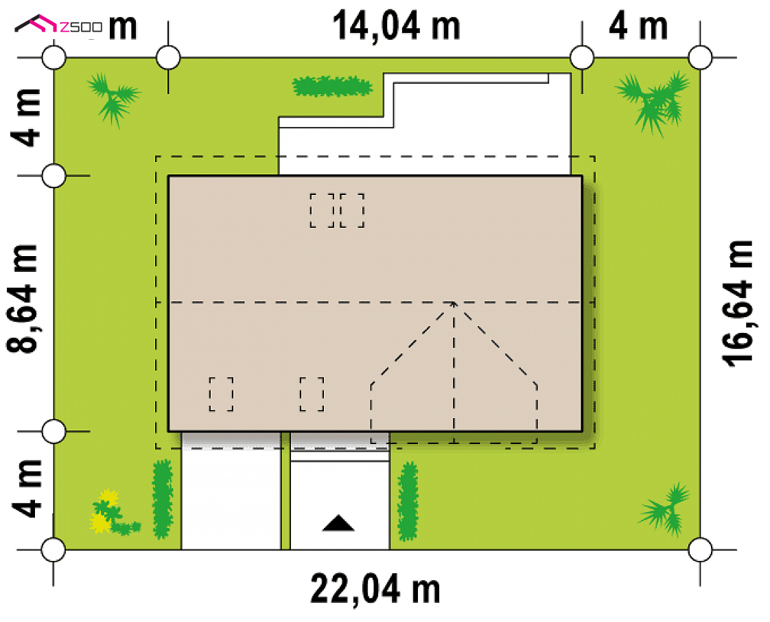 Z122 to wyjątkowy dom z kategorii projekty domów z garażem jednostanowiskowym Gotowy projekt domu Z122 - Dom z poddaszem i garażem o przytulnym wnętrzu z antresolą nad salonem i lukarną.