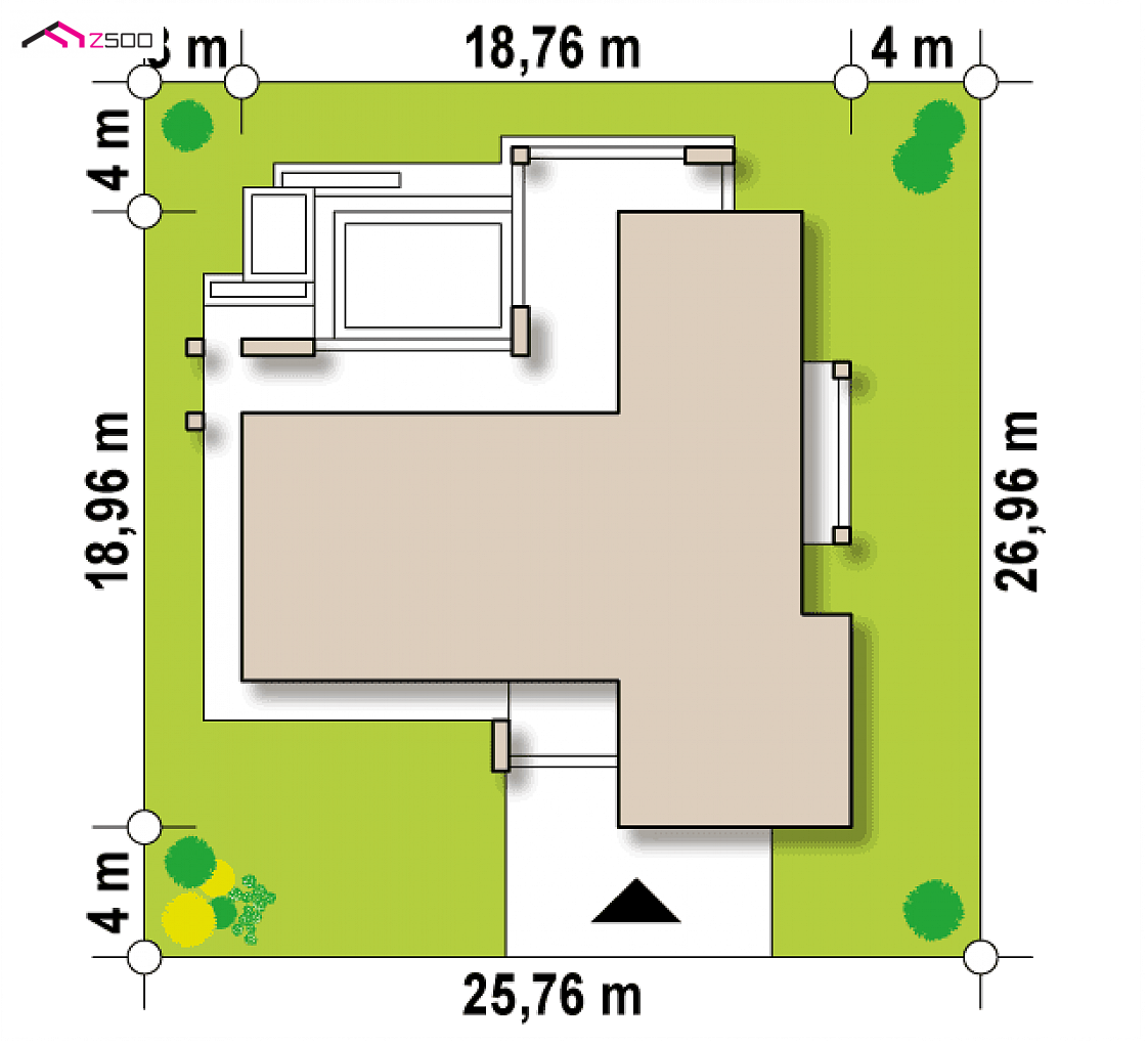 Zx137 to wyjątkowy dom z kategorii projekty domów z czterema pokojami Gotowy projekt domu Zx137 - Nowoczesny dom parterowy z garażem dwustanowiskowym