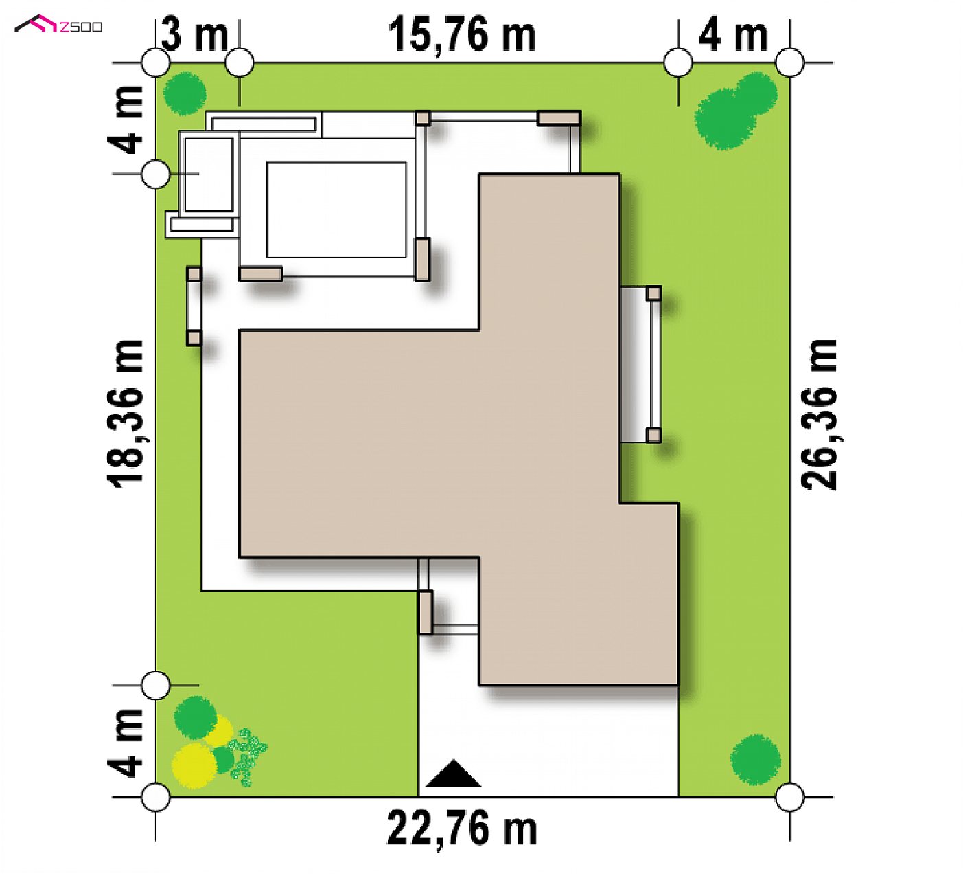 Zx137 - to wyjątkowy dom z kategorii projekty domów do 100 m2 Gotowy projekt domu - Pomniejszony wariant z garażem dwustanowiskowym.