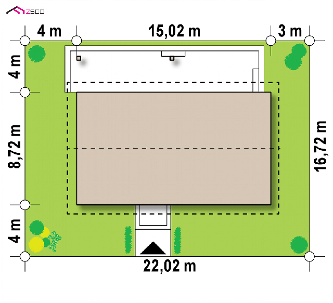 Z376 D to wyjątkowy dom z kategorii projekty domów do 120 m2 Gotowy projekt domu Z376 D - Parterowy dom z 4 sypialniami w tech. drewnianej z dachem dwu-spadowym
