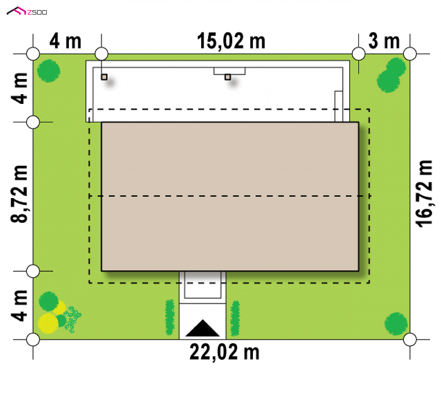 Z376 D to wyjątkowy dom z kategorii projekty domów do 120 m2 Gotowy projekt domu - Parterowy dom z 4 sypialniami w tech. drewnianej z dachem dwu-spadowym