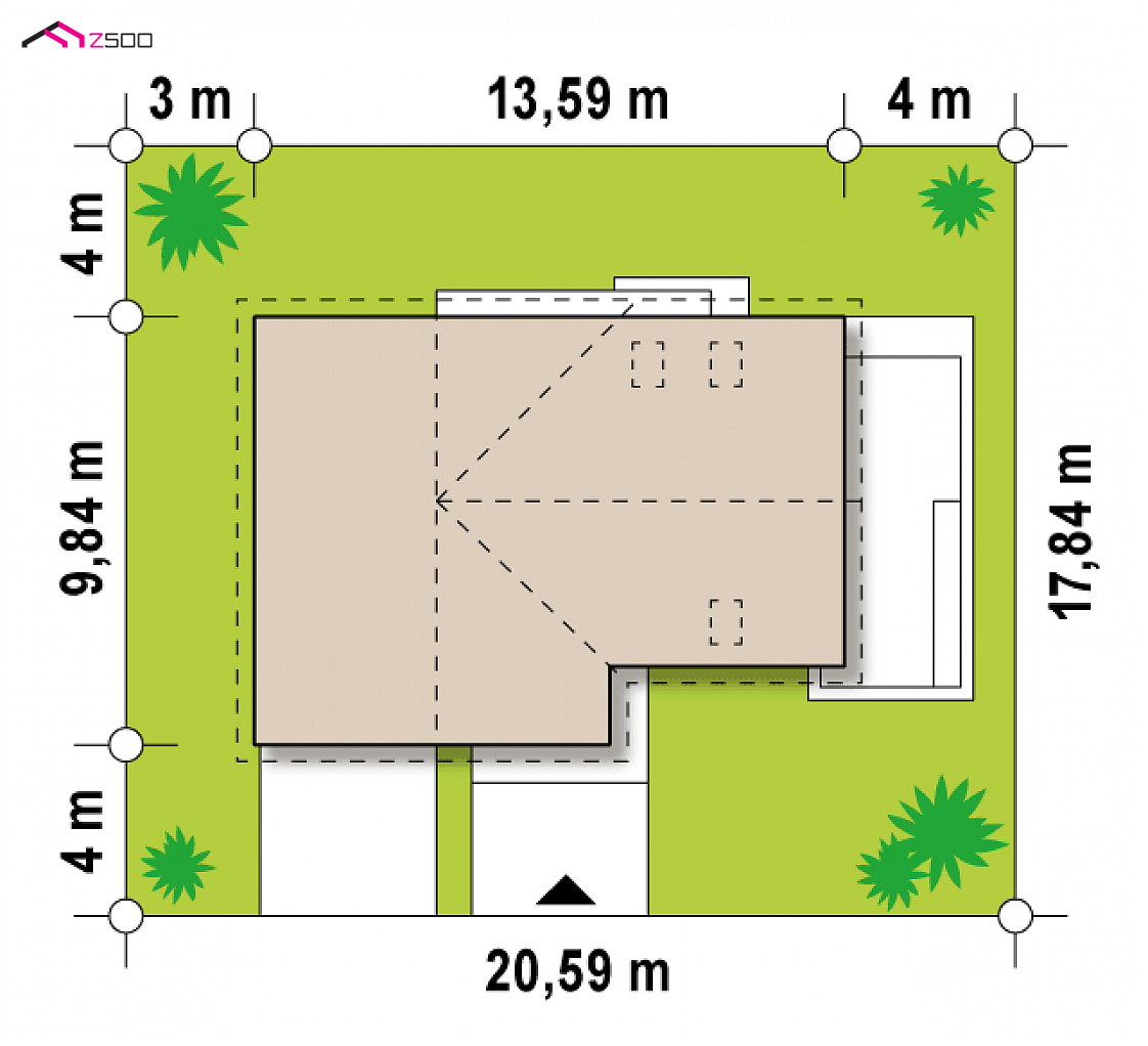 Z125 to wyjątkowy dom z kategorii projekty domów z garażem jednostanowiskowym Gotowy projekt domu Z125 - Wygodnym dom z poddaszem, pokojem na parterze, garażem oraz dużym p.g.