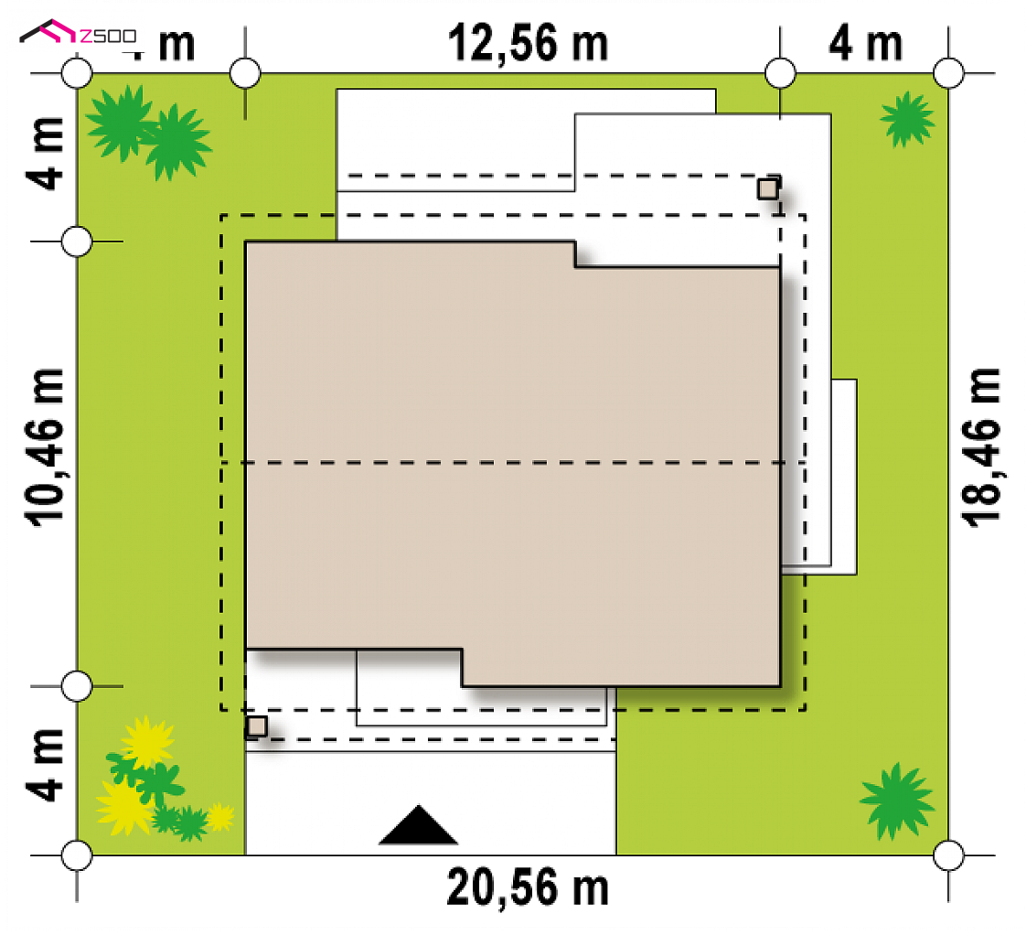 Z316 to wyjątkowy dom z kategorii projekty domów z trzema pokojami Gotowy projekt domu Z316 - Dom parterowy z dachem dwuspadowym do 100 m2 oraz możliwością adaptacji poddasza