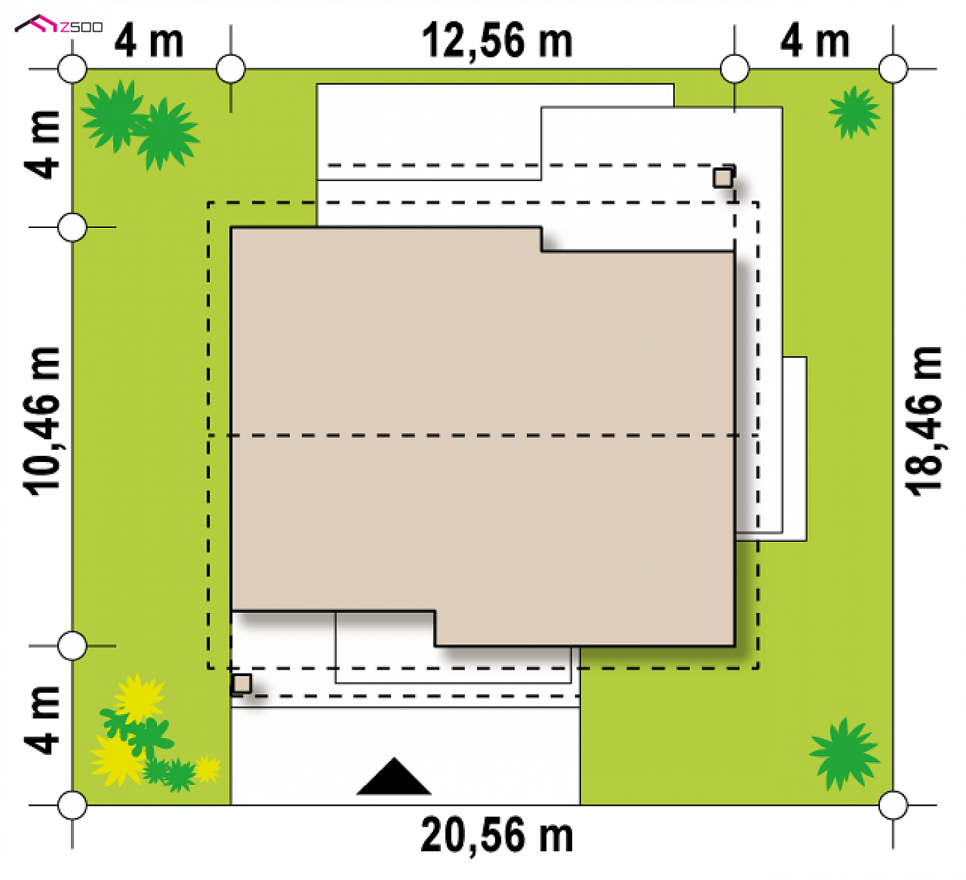 Z316 to wyjątkowy dom z kategorii projekty domów parterowych Gotowy projekt domu - Dom parterowy z dachem dwuspadowym do 100 m2 oraz możliwością adaptacji poddasza