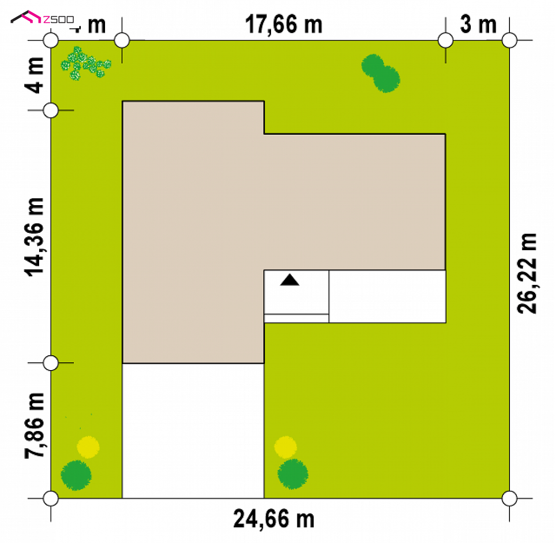 Zx190 to wyjątkowy dom z kategorii projekty domów z trzema pokojami Gotowy projekt domu Zx190 - Nowoczesny dom z salonem usytuowanym na frontową elewacje i garażem podziemnym