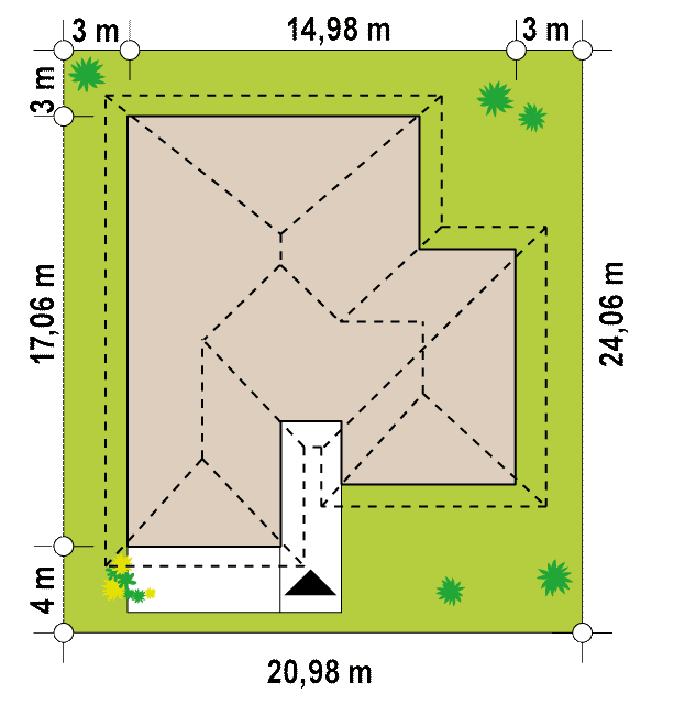 Z401 to wyjątkowy dom z kategorii projekty domów do 120 m2 Gotowy projekt domu Z401 - Parterowy dom z garażem i salonem od południa
