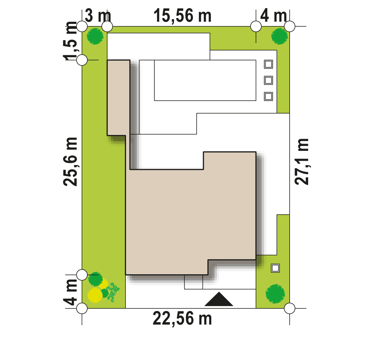 Zx98 to wyjątkowy dom z kategorii projekty domów do 180 m2 Gotowy projekt domu Zx98 - Nowoczesny dom piętrowy z zielonym dachem i dużymi oknami od strony ogrodu.