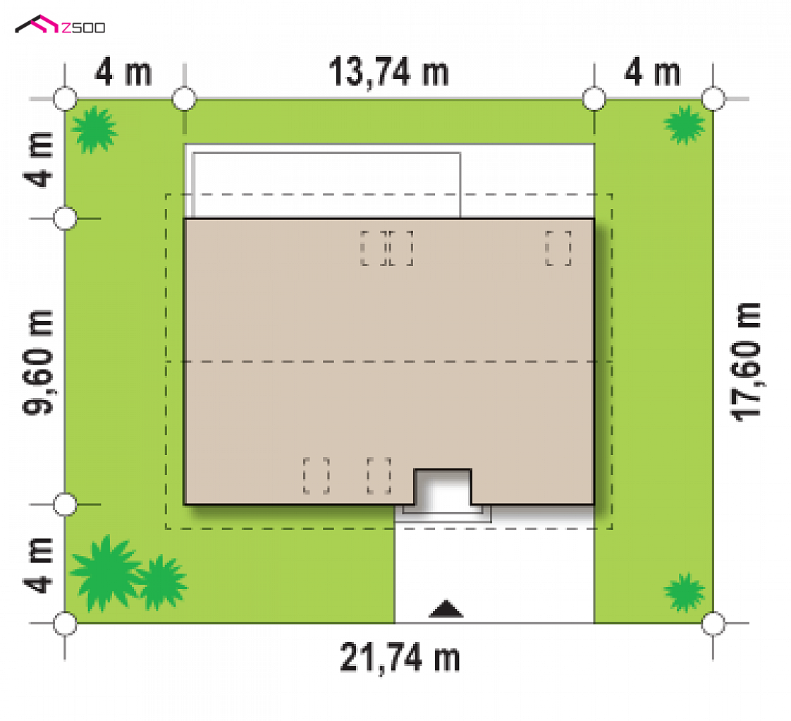 Z130 to wyjątkowy dom z kategorii projekty domów z garażem jednostanowiskowym Gotowy projekt domu Z130 - Dom piętrowy z dodatkowym pokojem na parterze i garażem w bryle, dach dwuspadowy.