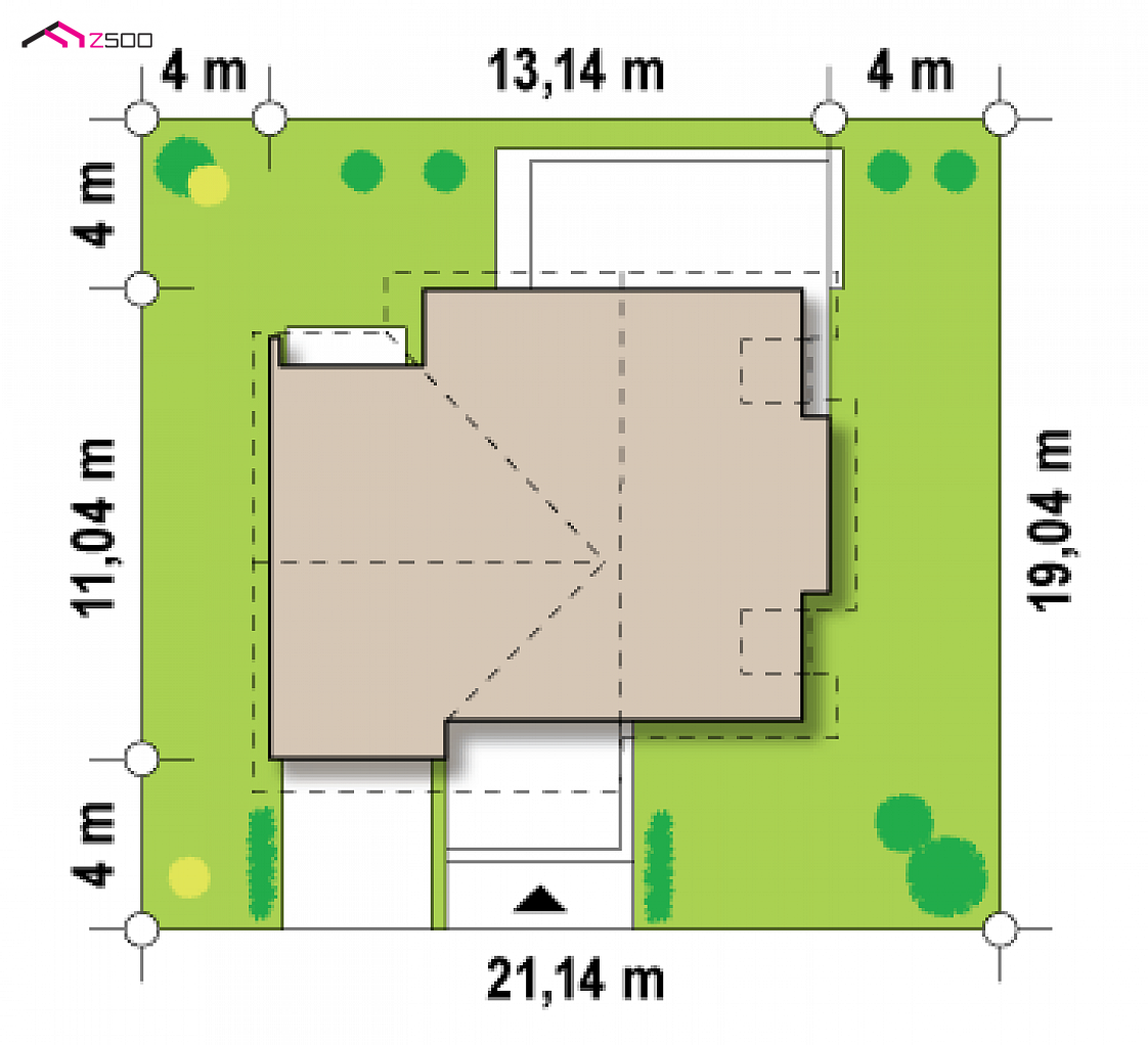 Z135 to wyjątkowy dom z kategorii projekty domów z garażem jednostanowiskowym Gotowy projekt domu Z135 - Współczesny projekt domu z poddaszem, pokojem na parterze i garażem od frontu.