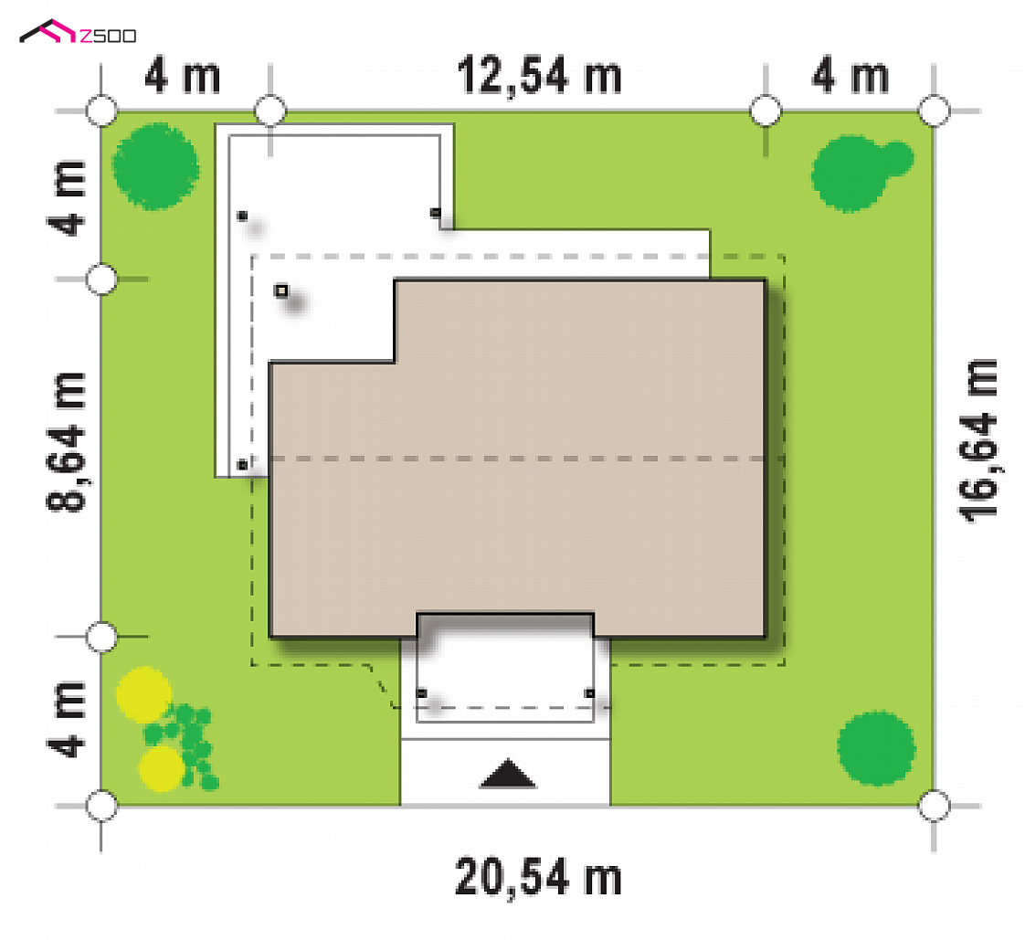 Z136 to wyjątkowy dom z kategorii projekty domów z trzema pokojami Gotowy projekt domu Z136 - Tani w budowie, mały dom parterowy z dwuspadowym dachem i dwoma pokojami.