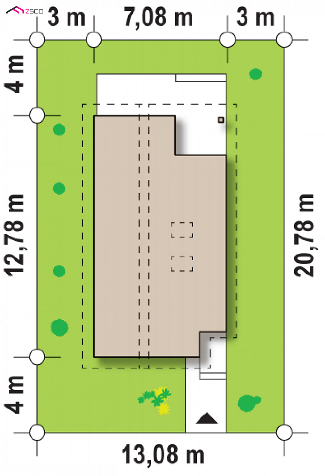 Z137 to wyjątkowy dom z kategorii projekty domów z dachem dwuspadowym Gotowy projekt domu Z137 - Projekt z poddaszem użytkowym, pokojem na parterze, także na wąską działkę.