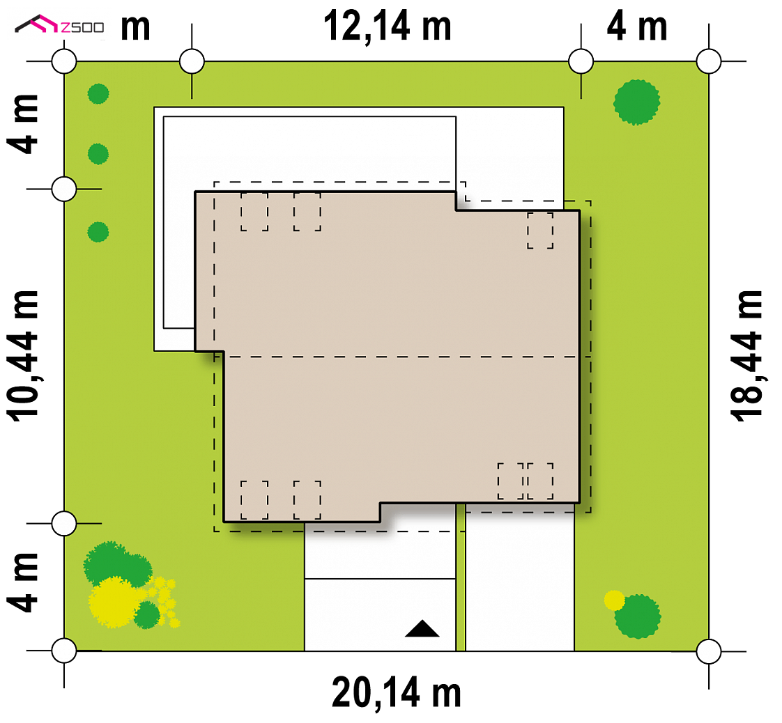 Z147 to wyjątkowy dom z kategorii projekty domów z garażem jednostanowiskowym Gotowy projekt domu Z147 - Funkcjonalny dom z wysoką ścianką kolankową, wykuszem i garażem.