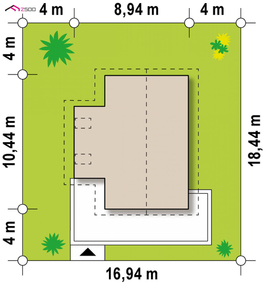 Z155 to wyjątkowy dom z kategorii projekty domów do 120 m2 Gotowy projekt domu Z155 - Projekt domu na wąską działkę z dużymi przeszkleniami w stylu skandynawskim.