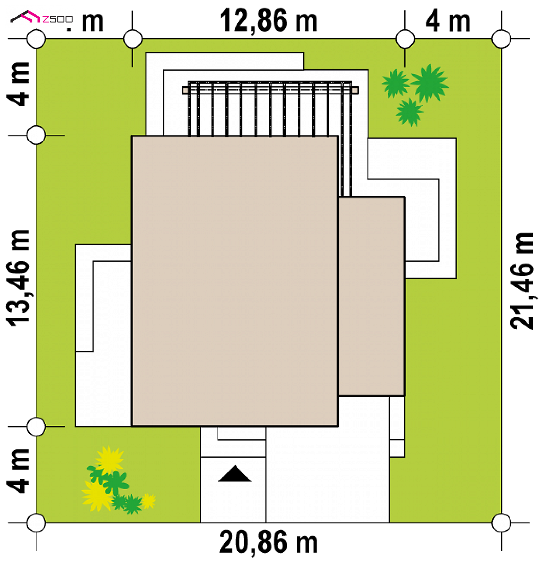 Zx91 to wyjątkowy dom z kategorii projekty domów z większą liczbą pokoi Gotowy projekt domu Zx91 - Prosty, nowoczesny dom o powierzchni ok 170 m2 z 5 pokojami oraz salonem.