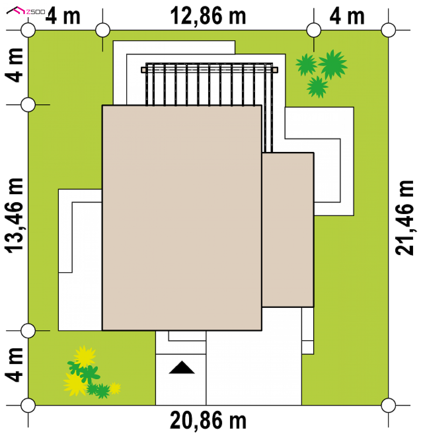 Zx91 to wyjątkowy dom z kategorii projekty domów piętrowych (dwukondygnacyjnych) Gotowy projekt domu - Prosty, nowoczesny dom o powierzchni ok 170 m2 z 5 pokojami oraz salonem.