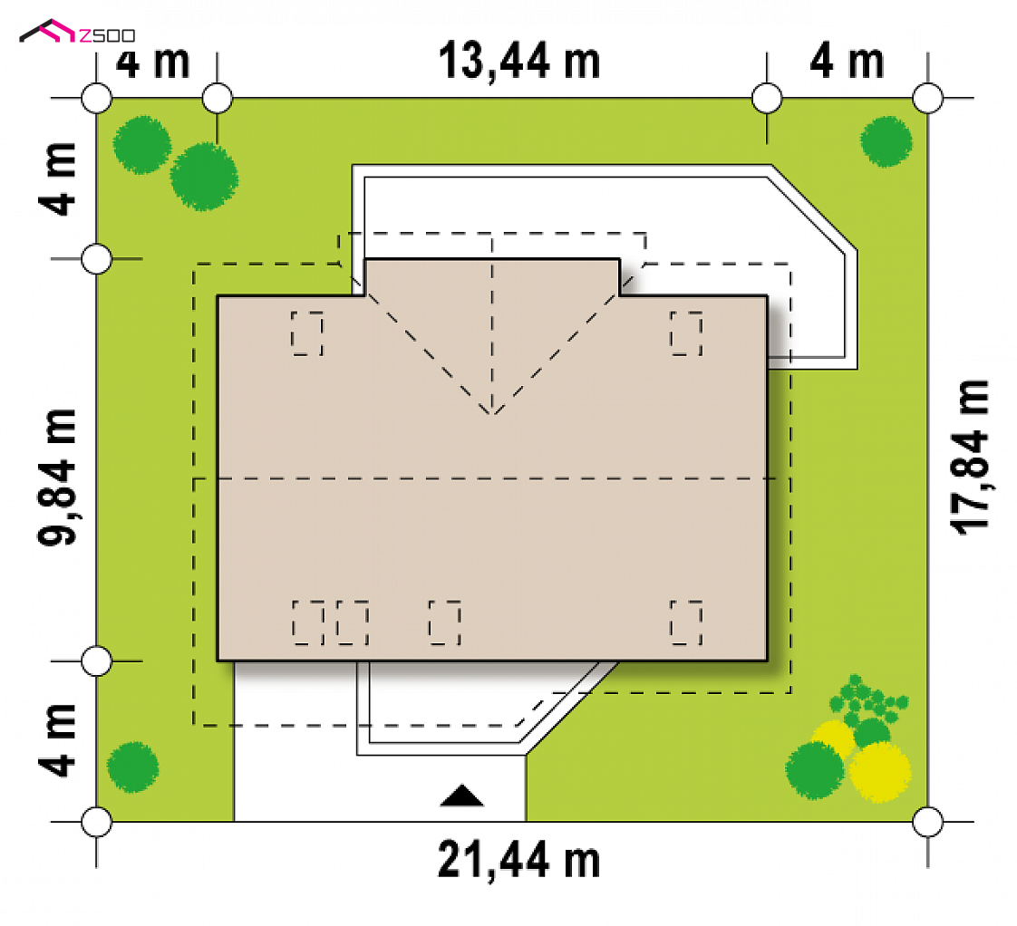 Z170 to wyjątkowy dom z kategorii projekty domów z garażem jednostanowiskowym Gotowy projekt domu Z170 - Wygodny, ekonomiczny dom o prostej bryle z kuchnią od strony ogrodu. Zintegrowany garaż.