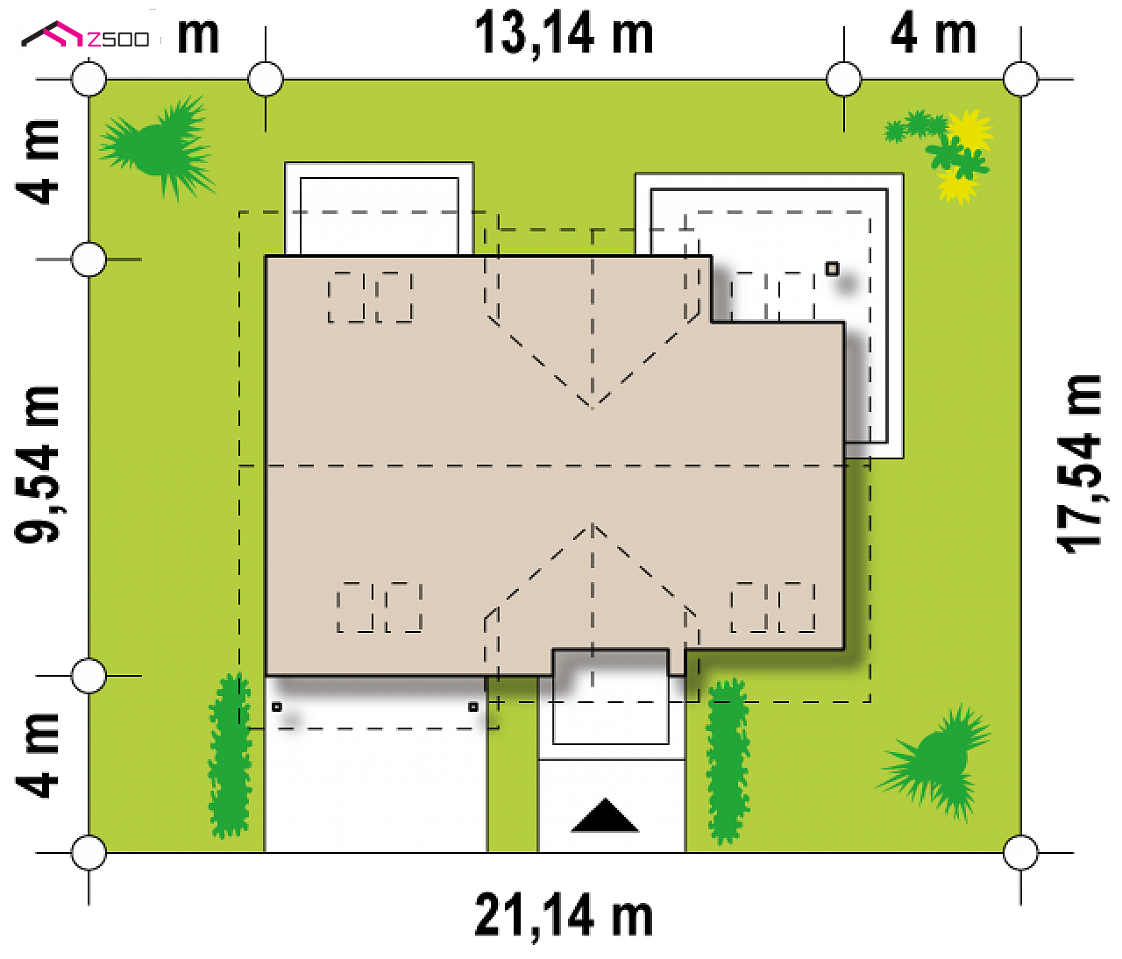 Z172 to wyjątkowy dom z kategorii projekty domów z garażem jednostanowiskowym Gotowy projekt domu Z172 - Dom z poddaszem i garażem w bryle, przekryty dachem dwuspadowym z lukarną i balkonem.