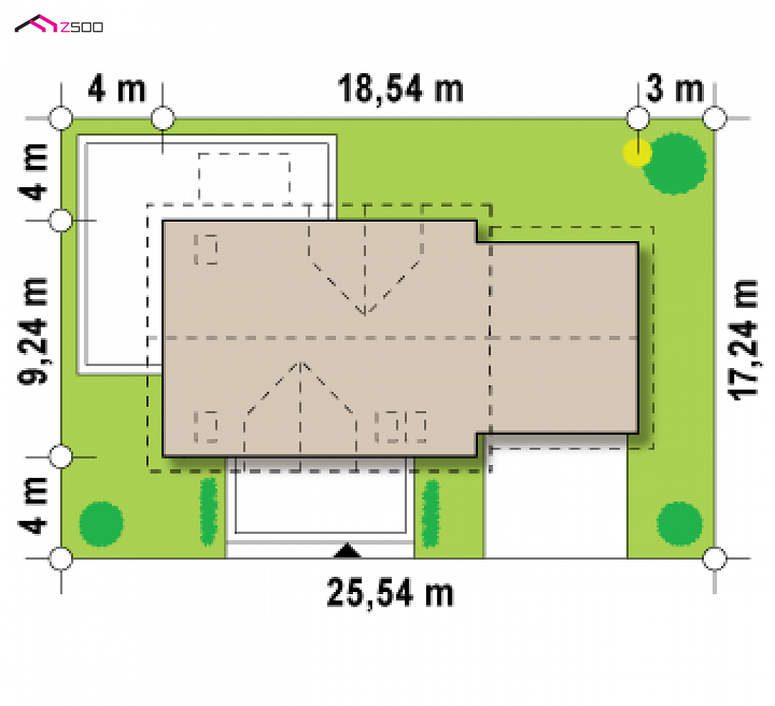 Z175 to wyjątkowy dom z kategorii projekty domów z garażem dwustanowiskowym Gotowy projekt domu Z175 - Optymalny dom z poddaszem, gabinetem do pracy, lukarnami i garażem na 2 auta.