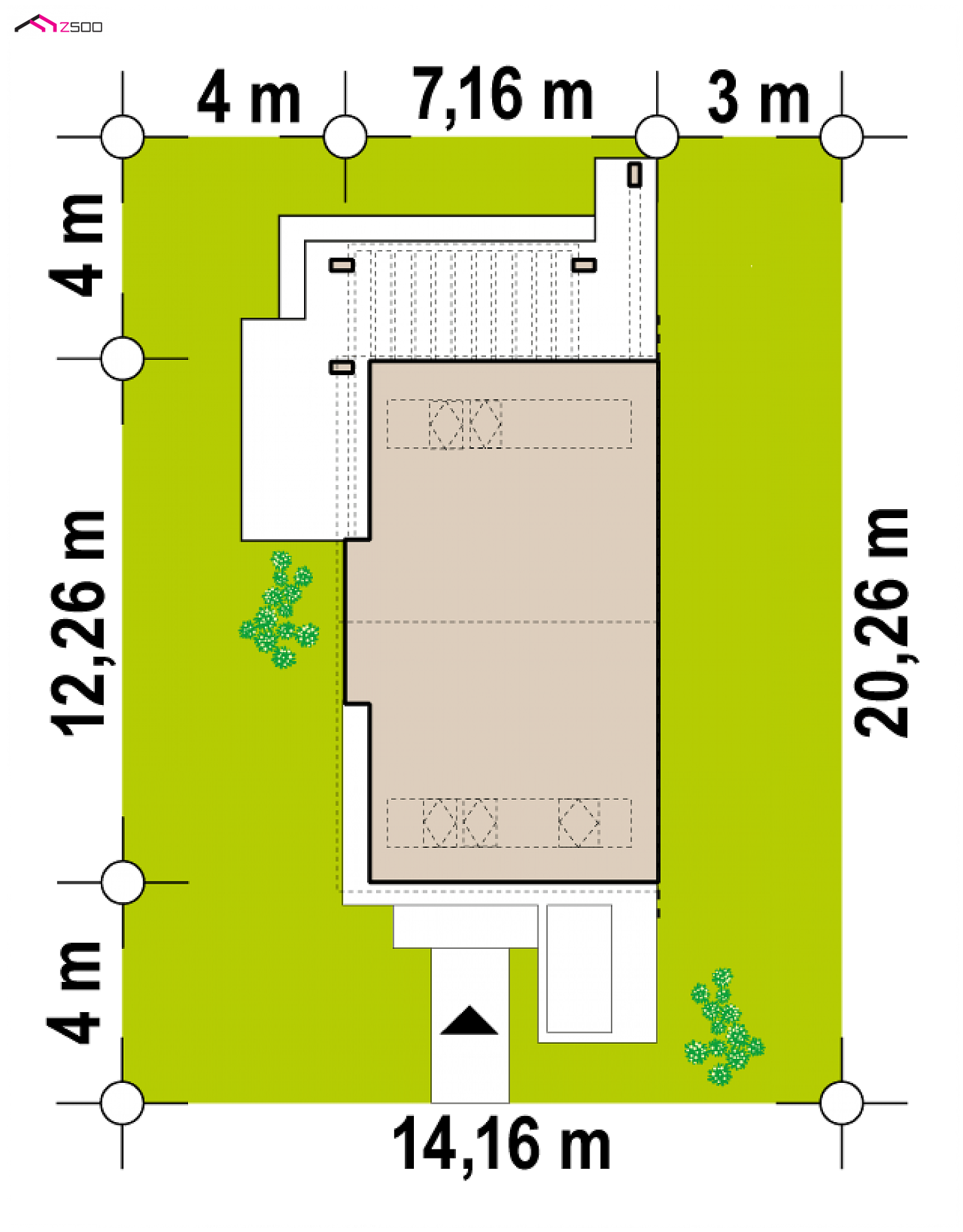 Zb26 to wyjątkowy dom z kategorii projekty domów w zabudowie bliźniaczej Gotowy projekt domu - Tradycyjny bliźniak o powierzchni 108m2 z gabinetem na parterze i 3 sypialniami.
