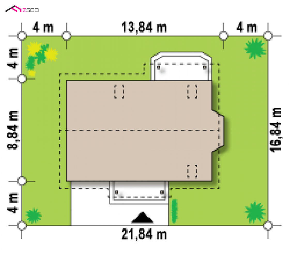 Z178 to wyjątkowy dom z kategorii projekty domów jednorodzinnych Gotowy projekt domu Z178 - Dom z 4 sypialniami na poddaszu, dużym P.G., salonem z wykuszem oraz garażem w bryle.