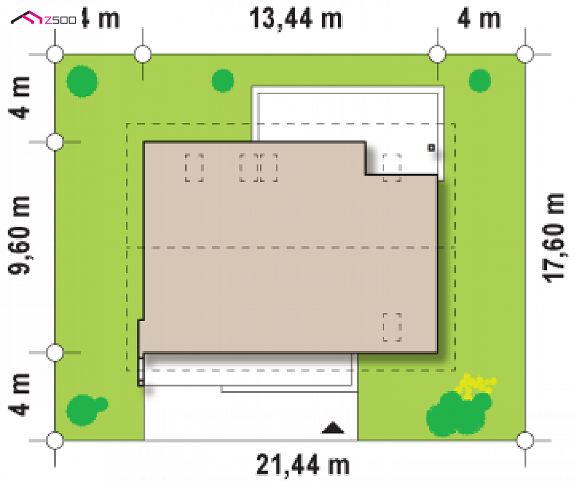 Z188 to wyjątkowy dom z kategorii projekty domów z garażem jednostanowiskowym Gotowy projekt domu Z188 - Jednorodzinny dom z garażem w bryle oraz użytkowym poddaszem.
