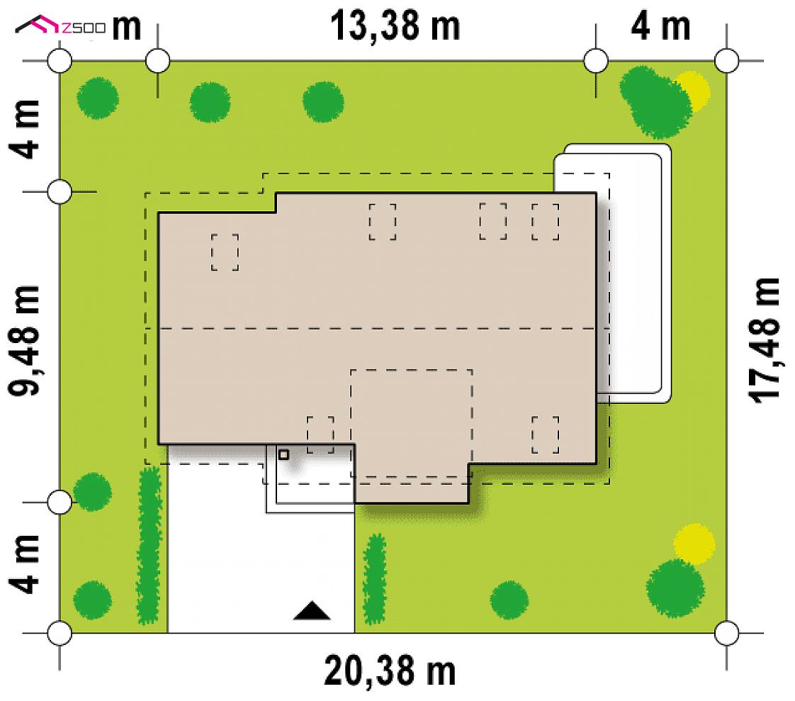 Z192 to wyjątkowy dom z kategorii projekty domów z garażem jednostanowiskowym Gotowy projekt domu Z192 - Projekt domu z garażem i opcją wykorzystania jako dwulokalowy lub dwurodzinny.
