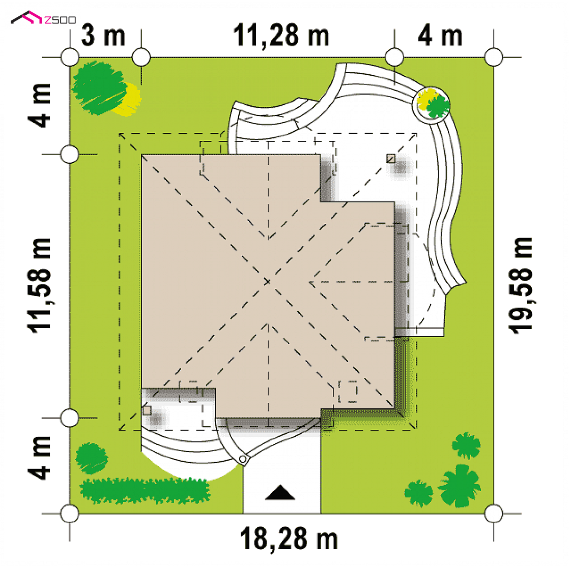 Z18 to wyjątkowy dom z kategorii projekty domów jednorodzinnych Gotowy projekt domu Z18 - Elegancki dom z poddaszem, lukarnami i balkonami na piętrze w stylu klasycznym.
