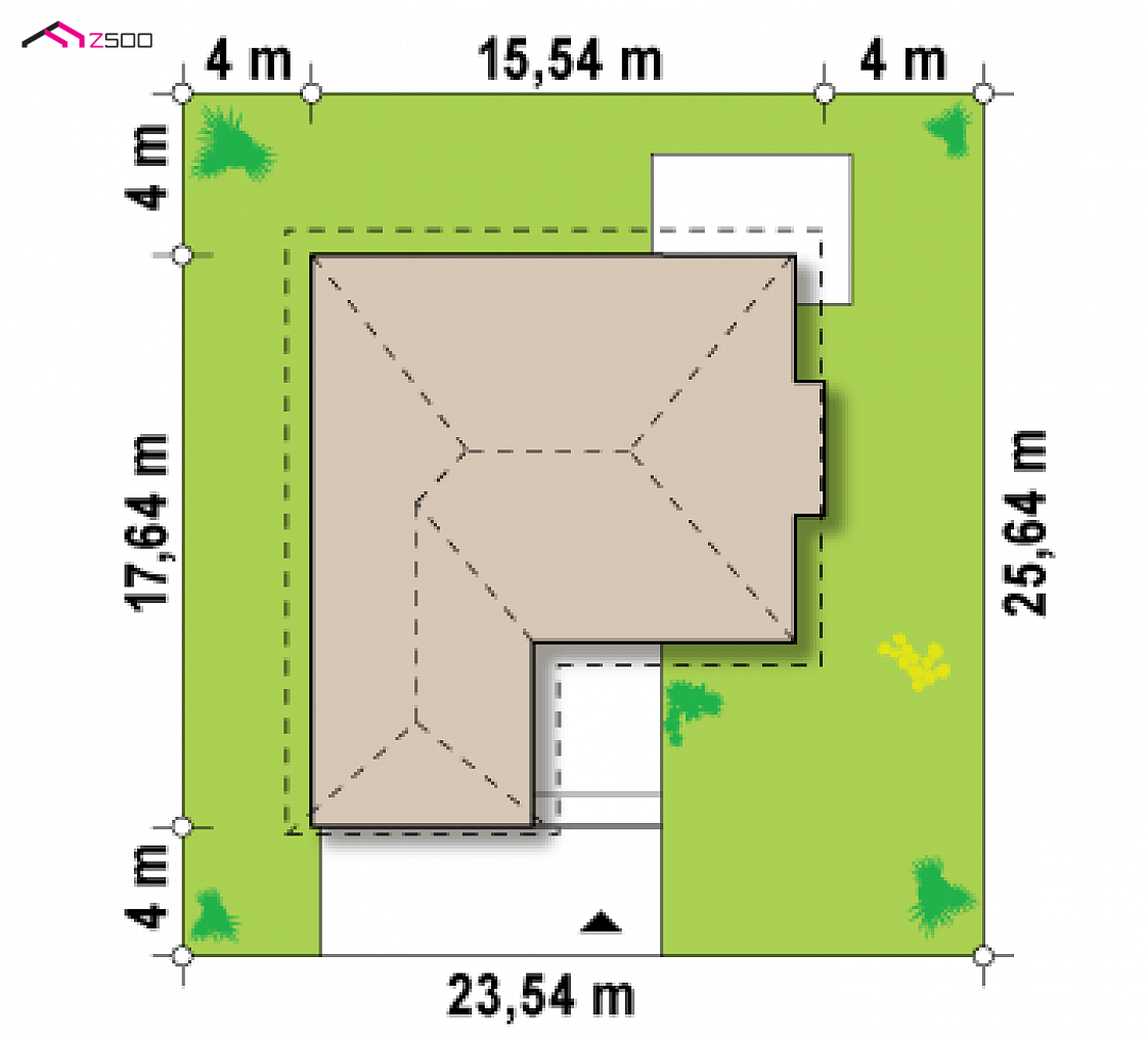Z207 to wyjątkowy dom z kategorii projekty domów z garażem dwustanowiskowym Gotowy projekt domu Z207 - Parterowy dom z funkcjonalnym wnętrzem, wykuszem oraz z garażem na 2 auta