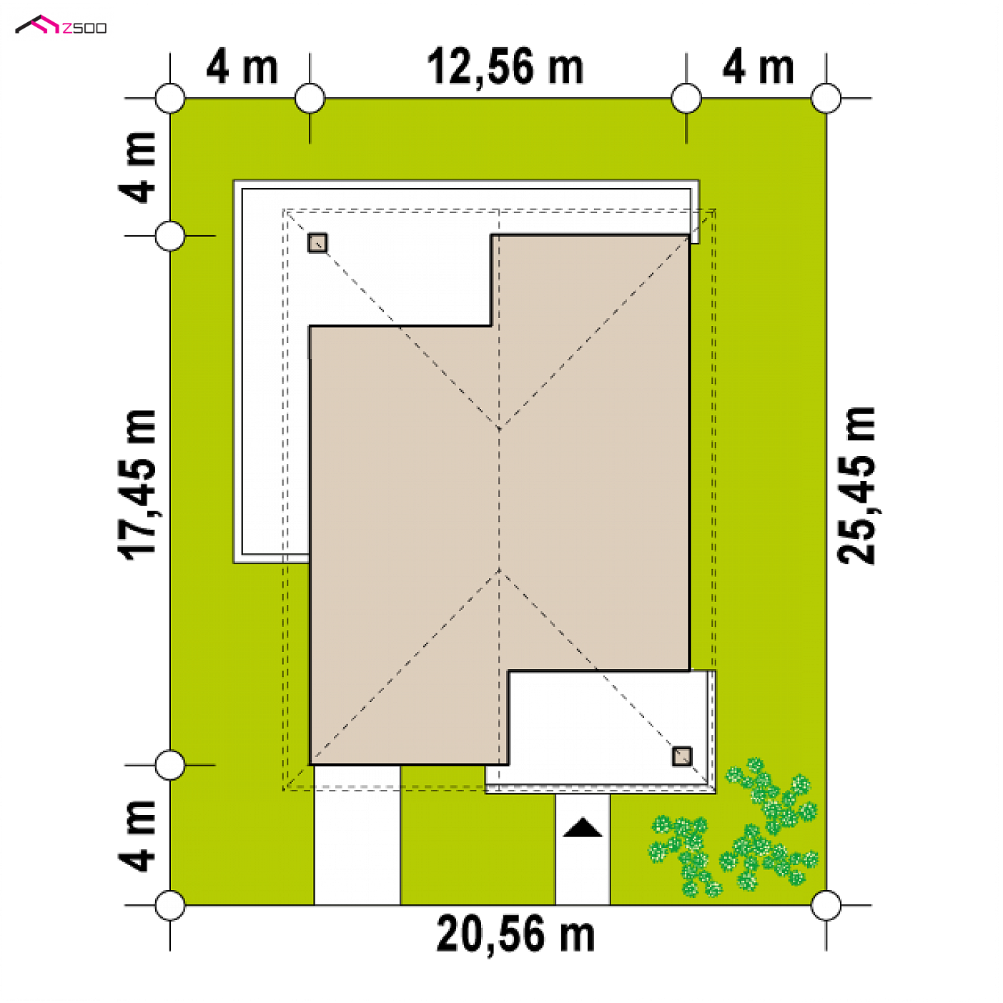 Z443 to wyjątkowy dom z kategorii projekty domów parterowych Gotowy projekt domu - Współczesny, przytulny dom parterowy z wydzieloną sypialnią główną od ogrodu