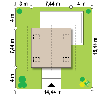 Z264 to wyjątkowy dom z kategorii projekty domów tanich w budowie Gotowy projekt domu Z264 - Mały, zgrabny i tani w budowie dom z 2 sypialniami na poddaszu i balkonami.