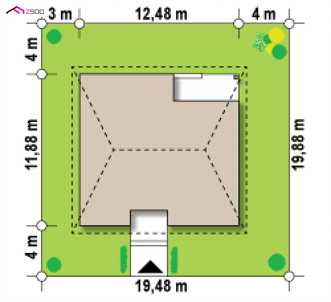 Z24 HB to wyjątkowy dom z kategorii projekty domów do 120 m2 Gotowy projekt domu Z24 HB - Funkcjonalny dom parterowy w technologii H-Block firmy Solcraft
