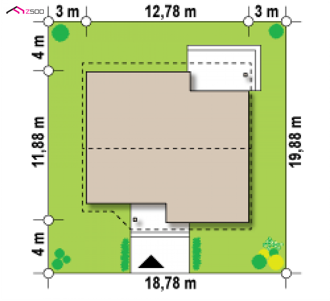 Z41 HB to wyjątkowy dom z kategorii projekty domów do 120 m2 Gotowy projekt domu Z41 HB - Projekt domu parterowego na małą działkę w technologii H-Block firmy Solcraft