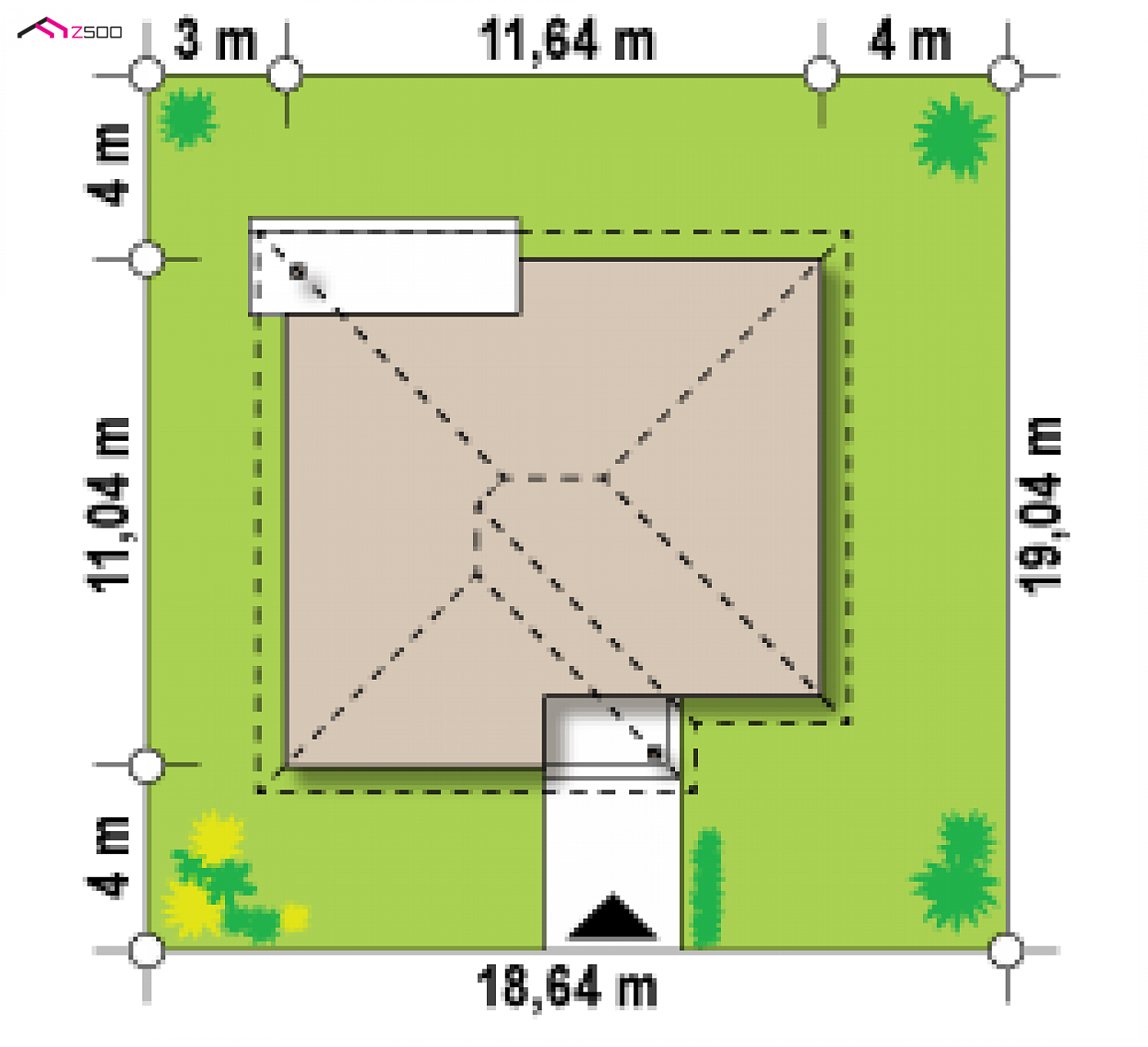 Z64 + HB to wyjątkowy dom z kategorii projekty domów parterowych Gotowy projekt domu - Wygodny parterowy dom w technologii H-Block firmy Solcraft