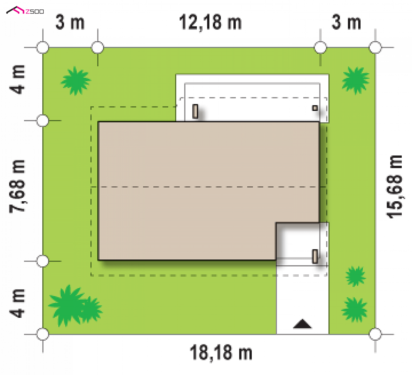 Z87 HB to wyjątkowy dom z kategorii projekty domów parterowych Gotowy projekt domu - Parterowy dom w technologii H-Block firmy Solcraft