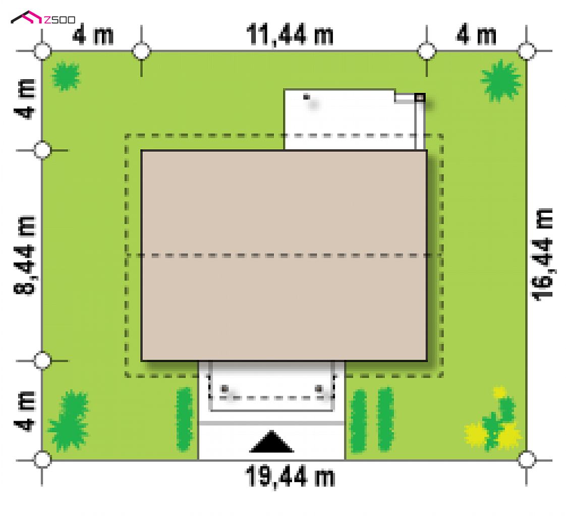 Z253 HB to wyjątkowy dom z kategorii projekty domów z dachem dwuspadowym Gotowy projekt domu Z253 HB - Parterowy dom z dwuspadowym dachem