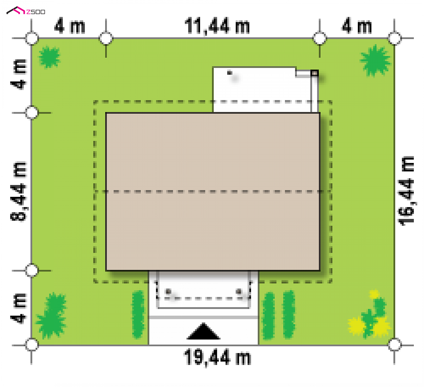 Z253 HB to wyjątkowy dom z kategorii projekty domów parterowych Gotowy projekt domu - Parterowy dom z dwuspadowym dachem