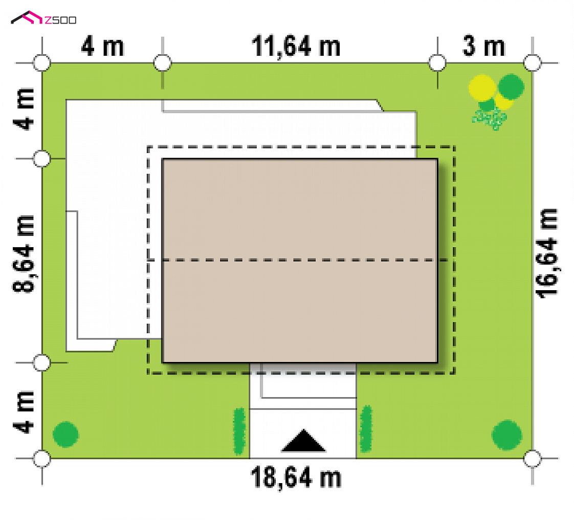 Z255 a HB to wyjątkowy dom z kategorii projekty domów z dachem dwuspadowym Gotowy projekt domu Z255 a HB - Kompaktowy dom z kuchnią i kotłownią