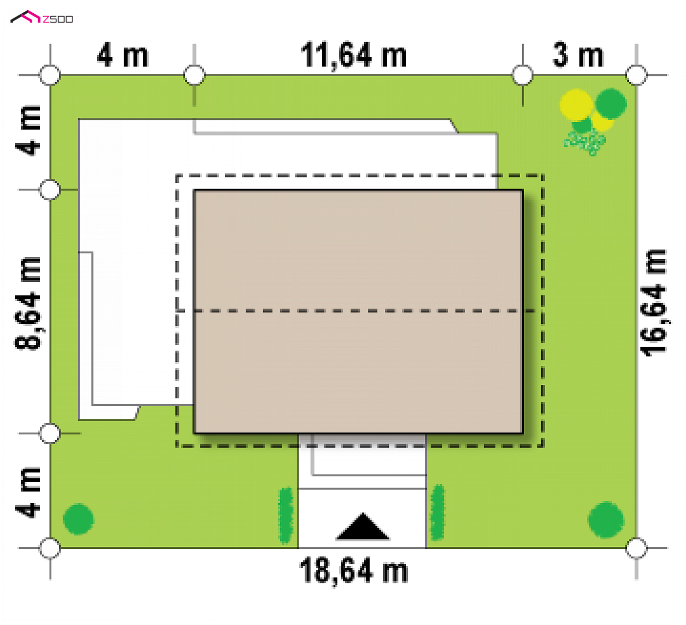 Z255 a HB to wyjątkowy dom z kategorii projekty domów parterowych Gotowy projekt domu - Kompaktowy dom z kuchnią i kotłownią